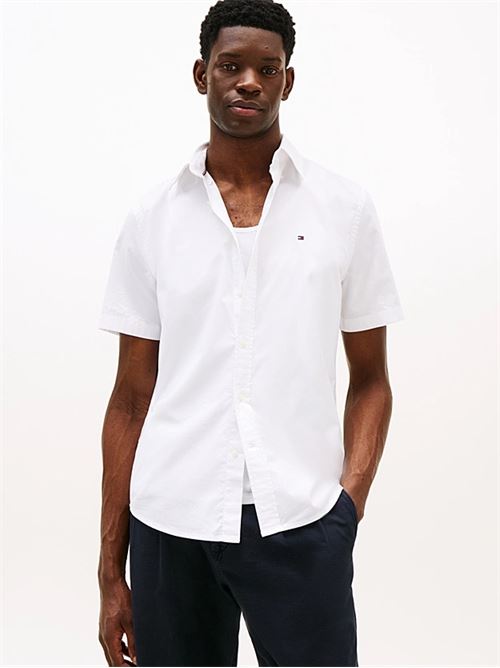 flex poplin solid ss shirt TOMMY HILFIGER | MW0MW37584YCF
